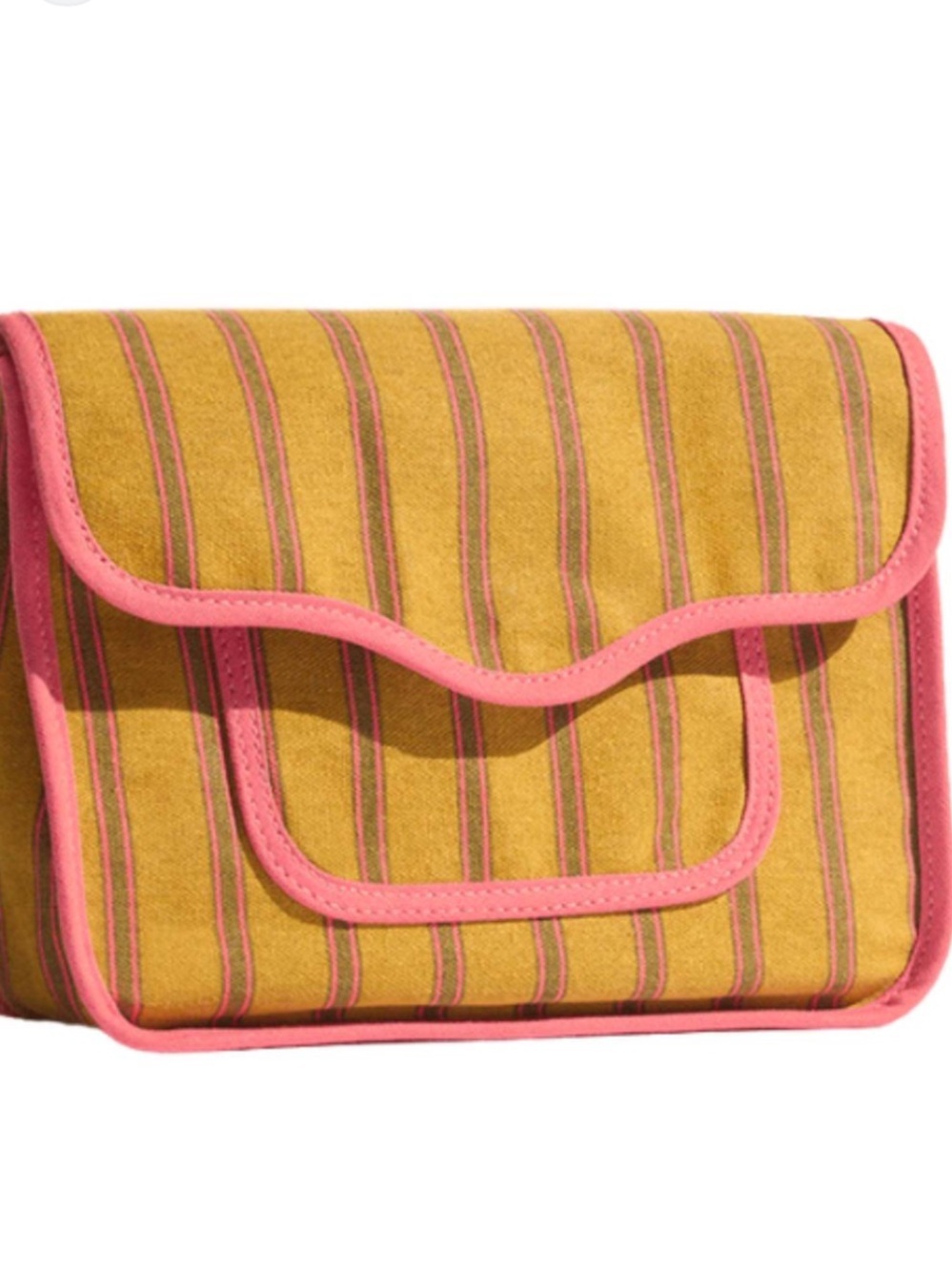 Free w purchase Pink-Trim Yellow Striped Women’s cosmetics bag